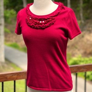 Gymboree Women’s Burgundy Sweater Blouse small 🖤